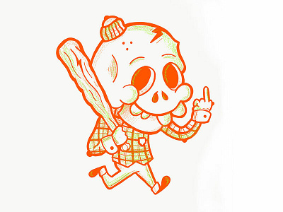 Spirit Animal bat beanie branding flannel illustration middle finger skull tiny awkward feet vector