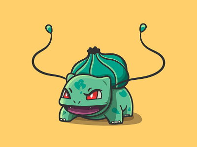 May's Bulbasaur | Vine Whip bulbasaur caseyillustrates flat illustration inktober orlando pokemon vector vine whip