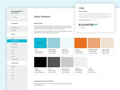 Elevator Up Design System brand brandguide branding design designsystem designsystems digital styleguide styleguides system