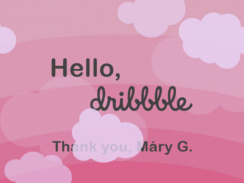 Hello Dribbble aniamtion clouds dribbble hello pink sky sun rise wind