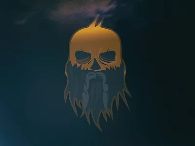 Golden Age - Berserker SC Logo beard bearded branding design gold golden logo skull vector viking vikings