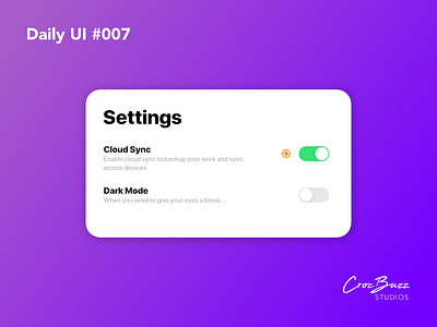 Daily UI #007 affinity designer daily ui dailyui mockup settings ui ui design uiux ux design