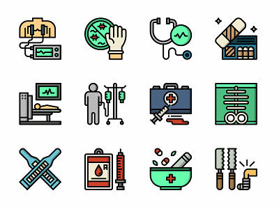 Medical Instruments Filloutline design flat help icon illustration medical medical instrument