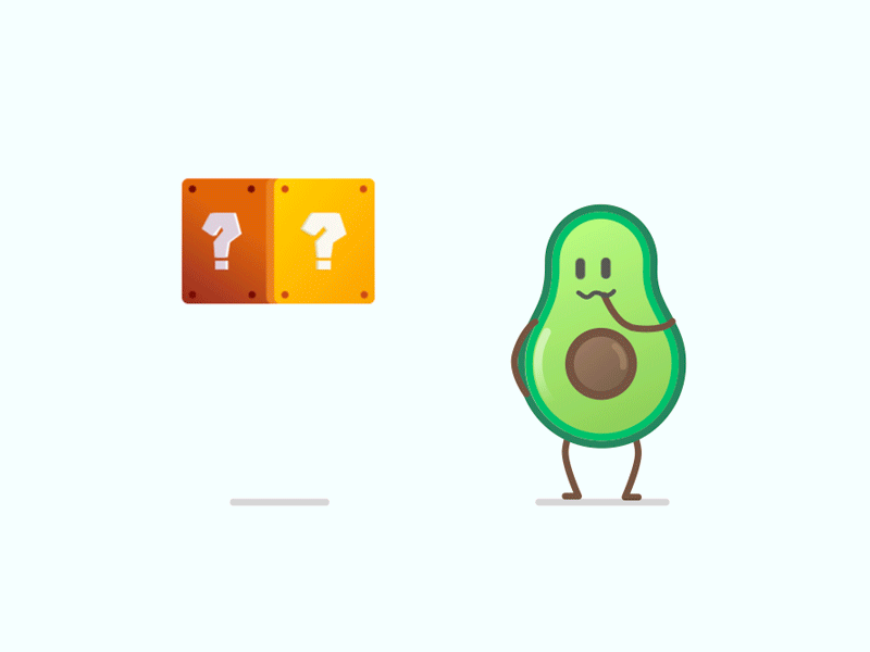 Guakka surprised animation avocado box buddy character countdown cute emotion expression gif guakka illustration mystery star surprise