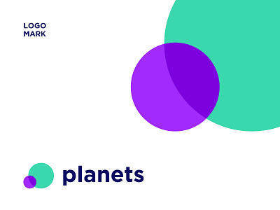 LOGOMARK for Planets 2color branding coloful creative dribbble exotic gren and blue letter logo logo a day logo alphabet logo animation logo design logotype mark moder new planets