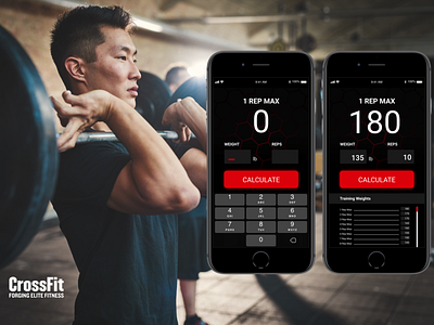 One Rep Calculator crossfit dailyui design ios mobile ui user interface