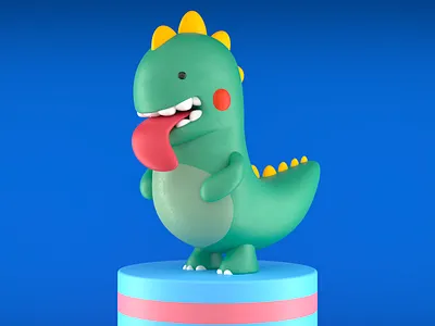 Little green dragon exploration 3d c4d character corona dragon exploration green little