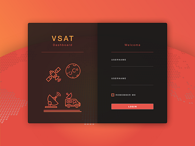 Vsat login page admin dashboard login management sign in ui