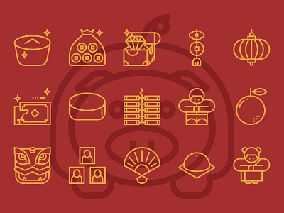 Free Chinese New Year Icons chinese chinese new year dragon free freebie freebies icons line new year outline pig