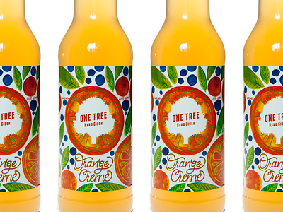 OTHC Orange Cremé bottle cider hand lettering hard cider label lettering one tree hard cider orange orange county orange creme spokane typography watercolor