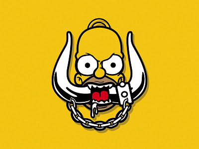 Hommerhead digital drawing hommer icon illustration motorhead music parody simpson vector