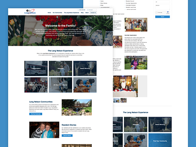 The Lang Nelson Experience benefits blue community design experience housing minnesota photoshop property management redesign ui user experience ux web design website