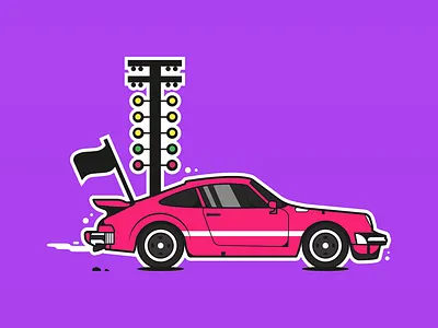 Porsche Illustration black car cars dribbble illustration new porsche purple red stripe white