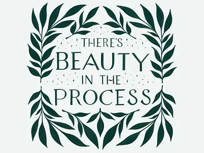 Beauty in the Process botanical illustration handlettering lettering magical procreate stars