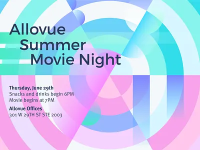 Movienight Invitation design gradient layout poster type vector