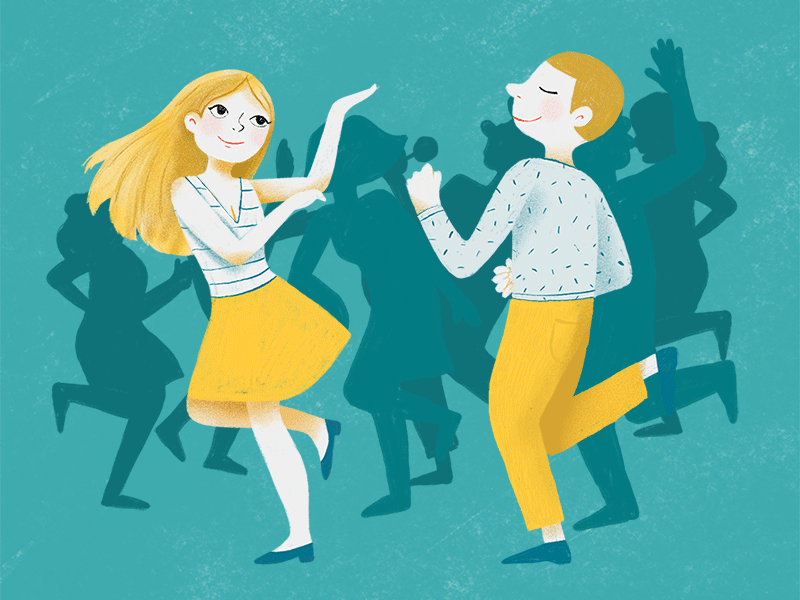 Dance adobe sketch colors dance dance party gif illustration kyle brushes