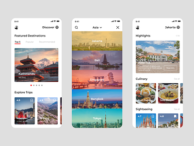 Travel App cities travel travel app travel guide trip ui ui design ui ux ux ux ui ux design