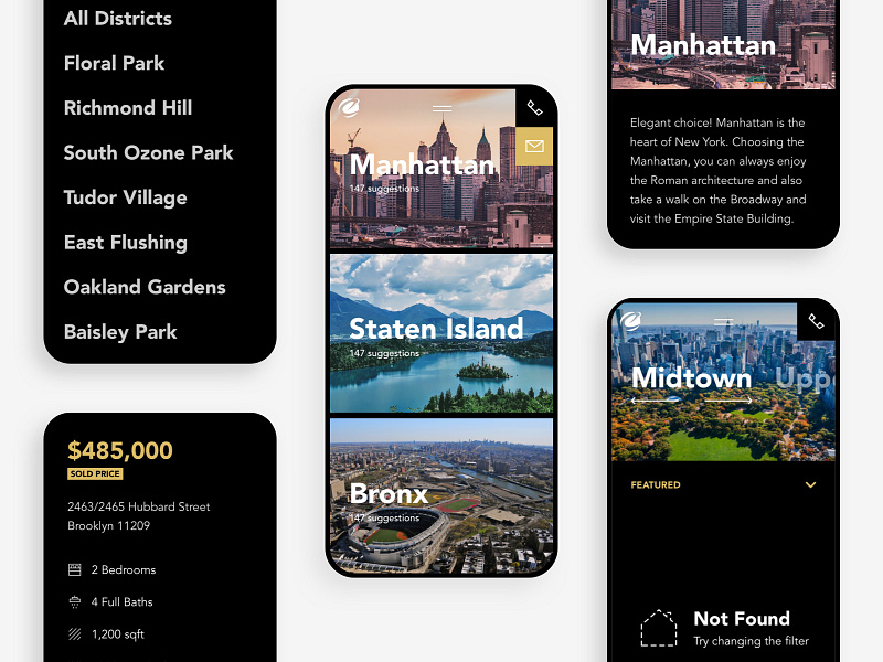 Screenshots of Elite Connect app branding application brand branding branding design design illustration real estate real estate agency real estate app typography vector web