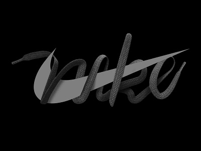 Nike 3d cinema 4d design logo nike shoelace typography