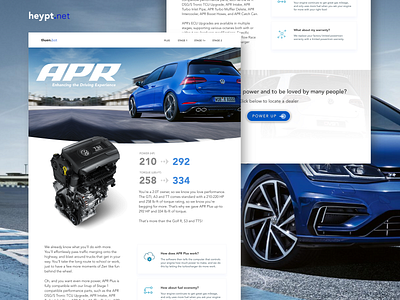 APR landing page exploration automobile car gti landing page ui ui ux v vw