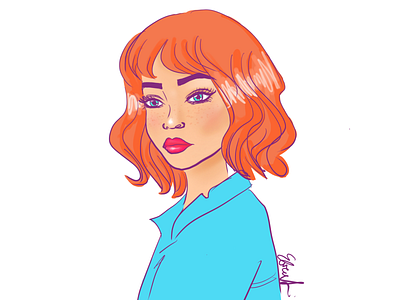 Retro Redhead 80s design digital artist drawing girl illustration procreate procreate app retro sketch