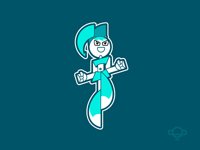 Badge Design - Jenny Wakeman badge branding cartoon colors girl illustration jenny nickelodeon old robot sci fi xj9