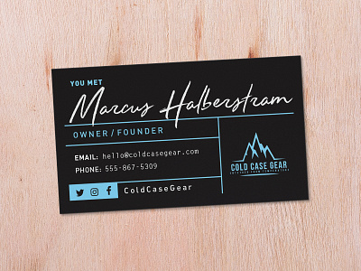 Cold Case Gear Card black blue business card business card design card print