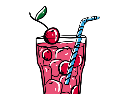 Cocktail cherry cherry cocktail design ice icon illustration logo mint orange sketch type vector