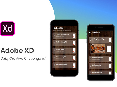 Smart Home Application animation app design ui ux xd xddailychallenge