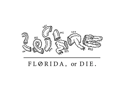 FLA or Die Illustration akyros design florida illustration linework orlando screenprinting typography
