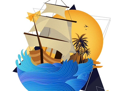 Ship Illustration chandrani das design drawing graphic design illustration vector