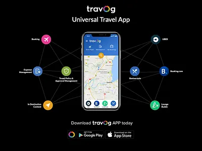 Universal Travel App - Travog booking.com landing page mobile app travel app travog