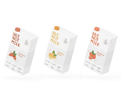 Nut Not Milk almonds branding branding design cashew design graphic design hazelnut illustration logo milk milk carton nuts package design packaging design vector