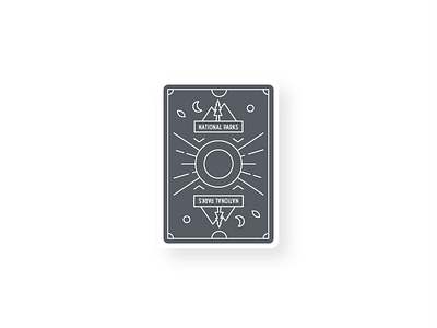 National Park Playing Card Back Design back design line art national park playing card poker vintage