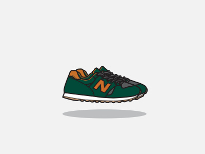 New Balance 373 branding design flat icon illustration vector