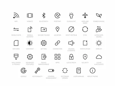 Simple System Apps android app app icon icon icon app line system