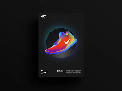 Flyknit poster design gradients illustration layout