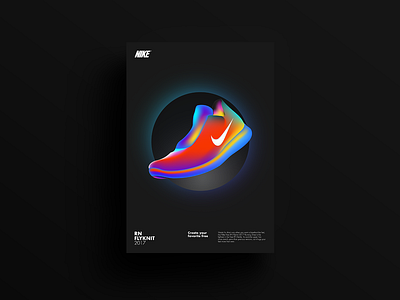 Flyknit poster design gradients illustration layout