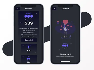 Subscription/Thank you Screen app design dribbble ios iphone mobileapps price pricing subscription subscription plans ui ui ux uidesign uiuxdesign ux