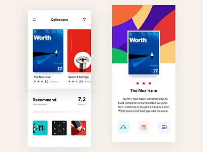 Magazine Collection app design ui、ux