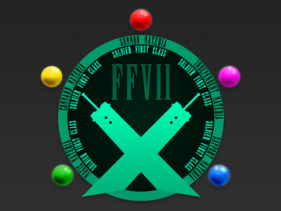 FFVII Materia Badge badge digital ffvii final fantasy final fantasy 7 flat design gamer gaymer illustration japanese jrpg materia playstation remake rpg vector video game vii