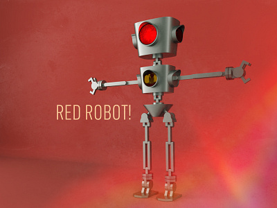 Red Robot Character Design 3d blender character design johannesburg south africa