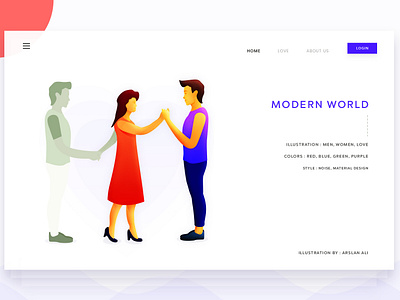Modern World arslan design illustration landing love modern page pakistan web world