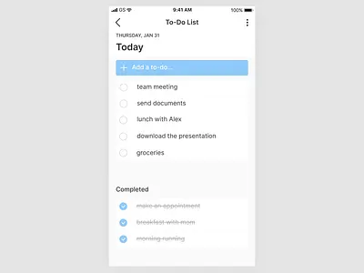 Daily UI #042 ToDo List 042 dailyui