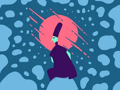 Space trippin asteroid illustration priest procreate space