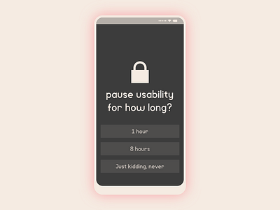 Lifelimitsart 038 / Pause phone app clean concept dailyui design flat idea lock material minimal minimalism mobile pause phone simple ui ux vector