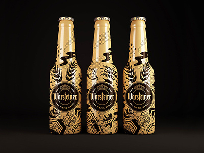 Warsteiner Alu Bottle Packaging amsterdam bear beer berlin bottle cap branding collage doodle germany gold hop illustation lettering new york packaging statue of liberty streetart urban warsteiner wheat