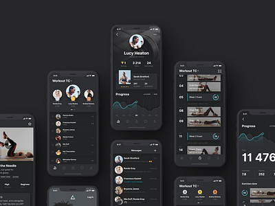 Fit-In-Turn App Concept Screens activity app concept design figma fit app fitness ios iphone iphone xs xr nutrition profile sport sports app tracking training ui user interface design ux workout