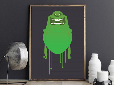 Slimer graphic art illustration