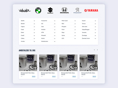 Moped spare parts ecommerce logos mega menu moped ui web webshop